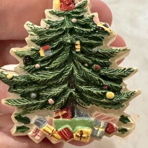 Spode Festive Green Christmas Tree Ornament with Gifts